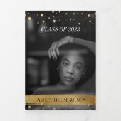 Élégant et amusant Gold Graduation Triple Invitati (Page de couverture)