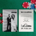 Élégant et amusant Las Vegas Elopement Faire-part<br><div class="desc">Célébrez votre journée spéciale et votre soirée romantique avec cette faire-part étonnante. Ce design présente l'horizon de Las Vegas,  une photo du couple,  et tous les détails de votre journée spéciale. Voici de nombreuses années d'amour et de bonheur !</div>