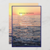 Elégant et calme Faire-part de mariage de coucher  (Devant / Derrière)