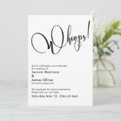 Elégant et drôle "Oups !" Carte Mariage reportée (Debout devant)