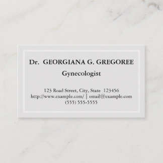 Élégant et minimaliste Carte de visite de gynécolo