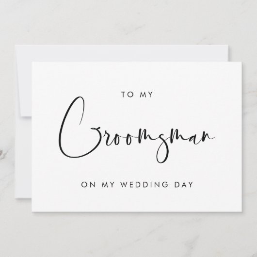 Élégant et moderne à ma carte de mariage Groomsman (Devant)