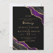 Élégant et moderne Faire-part de mariage violet no (Devant)