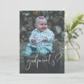 Elégant et moderne Godparents proposition carte ph (Debout devant)