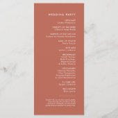 Élégant et moderne programme de mariage d'argile r (Dos)