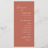 Élégant et moderne programme de mariage d'argile r (Devant)