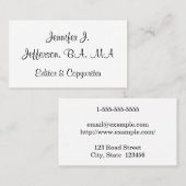 Élégant et personnalisable Editeur Carte de visite (Devant / Derrière)