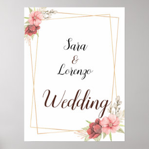 Elégant et personnalisable Poster Mariage Aquarell