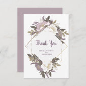 Élégant et simple Carte de remerciements de fleur  (Devant / Derrière)