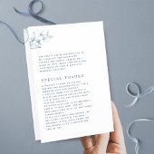 Élégant et simple, programme de mariage bleu