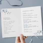 Élégant et simple, programme de mariage bleu