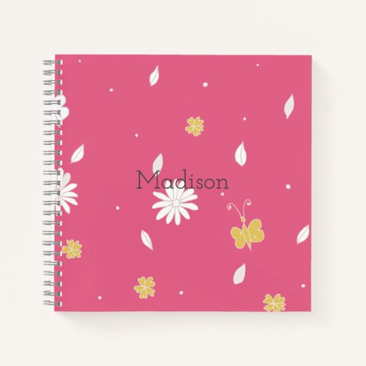 Élégant été Joli Motif rose Carnet fille (Devant)
