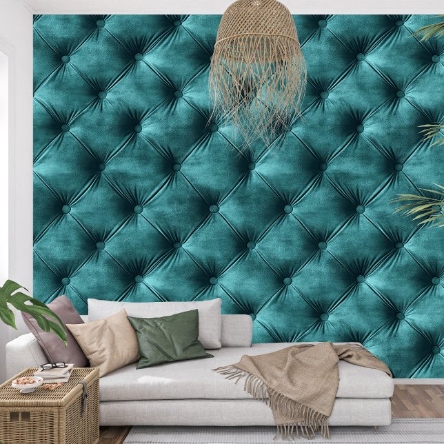 Elegant ETHERISCH Sereen fluweel Turquoise Behang (Elegant Ethereal Serene velvet Turquoise Wallpaper)