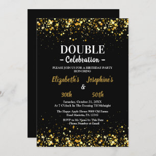 Élégant étincelant double invitation Soiree