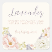 Élégant Étiquette à bougie parfumée au printemps (Devant)