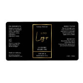 Élégant Étiquette à goutte d'huile de cheveux noir (Devant)