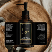 Élégant Étiquette à goutte d'huile de cheveux noir