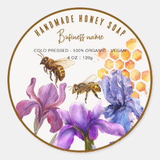 Élégant Étiquette à savon de miel fleuri