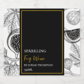 Élégant Étiquette à vin de Fig Fruit Étincelant (Étiquettes simples)
