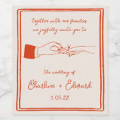 Elégant Étiquette à vin Mariage rétro tiré à la ma (Étiquettes simples)