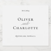 Elégant Étiquette Champagne - Mariage (Étiquettes simples)