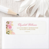 Élégant Étiquette d'adresse de retour rose (En situation)