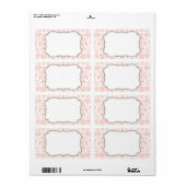 Élégant Étiquette Damask (Feuille entière)