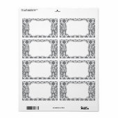 Élégant Étiquette Damask (Feuille entière)