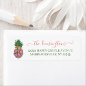 Élégant Étiquette d'ananas tropical (En situation)