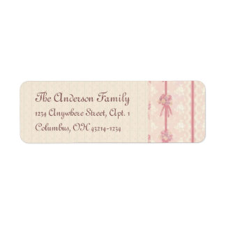 Élégant Étiquette de adresse de design floral rose