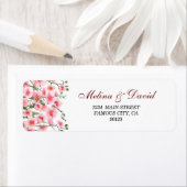 Élégant Étiquette de adresse de fleurs d'orchidées (En situation)