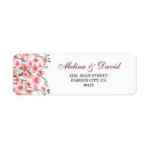 Élégant Étiquette de adresse de fleurs d'orchidées