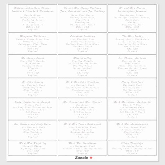 Élégant Étiquette de adresse de mariage invité (Feuille)