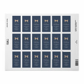 Élégant Étiquette de adresse de Noël avec Gold Bow (Feuille entière)