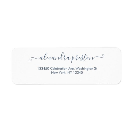 Élégant Étiquette de adresse de script de calligra (Devant)