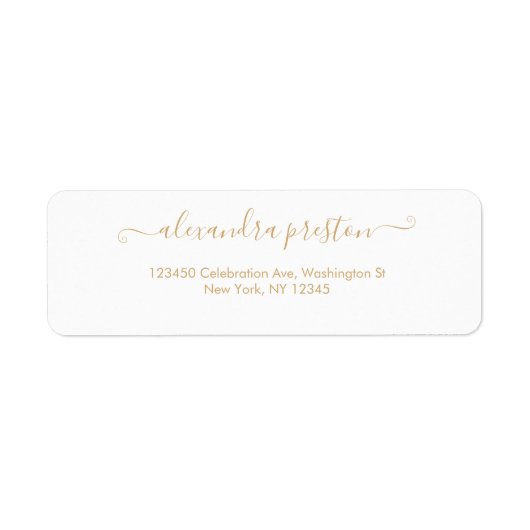 Élégant Étiquette de adresse de script de calligra (Devant)