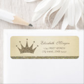 Élégant Étiquette de adresse de Tiara Sophistiqué (En situation)