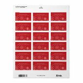 Élégant Étiquette de adresse des flocons rouges de (Feuille entière)