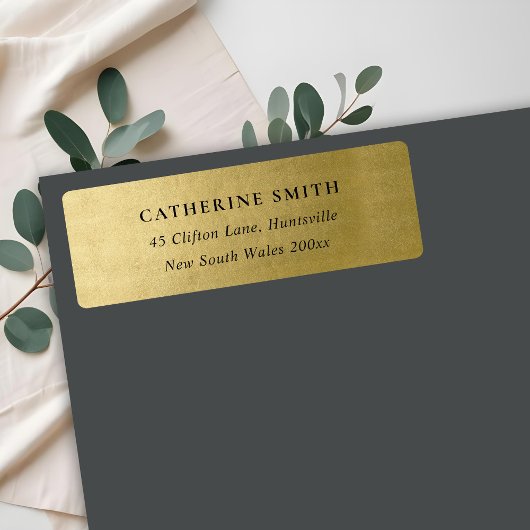 ÉLÉGANT ÉTIQUETTE DE ADRESSE D'OR SIMPLE ET PROPRE