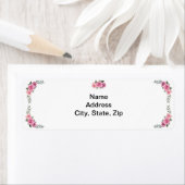 Élégant Étiquette de adresse géométrique rose rose (En situation)