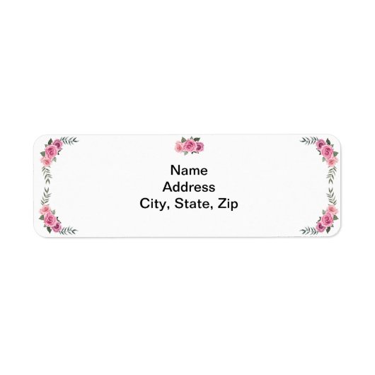 Élégant Étiquette de adresse géométrique rose rose (Devant)