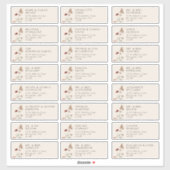 Élégant Étiquette de adresse invité (Feuille)