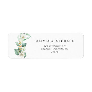 Élégant Étiquette de adresse Mariage Eucalyptus