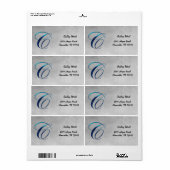 Élégant Étiquette de adresse Monogramme (Feuille entière)