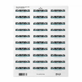 Élégant Étiquette de adresse Turquoise Black Maria (Feuille entière)