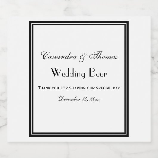 Élégant Étiquette de bouteille de bière H encadré  (Étiquettes simples)