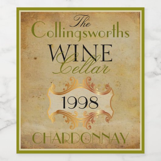 Élégant Étiquette de bouteille de vin personnalisé (Étiquettes simples)