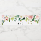 Élégant Étiquette de bouteille d'eau florale verte (Étiquettes simples)