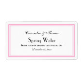 Élégant Étiquette de bouteille d'eau H à cadre ros (Devant)