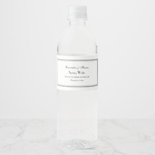 Élégant Étiquette de bouteille d'eau H encadrée en